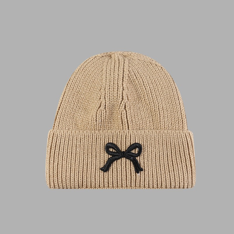 SOFT RIBBED KNIT BOW ACCENT BEANIES HAT - Image 5