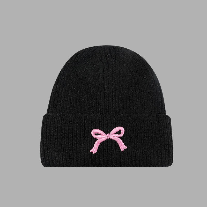 SOFT RIBBED KNIT BOW ACCENT BEANIES HAT - Image 2