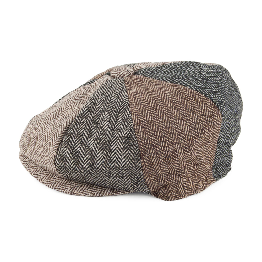 Multi-Coloured Kids Herringbone Patch Newsboy Cap - Image 3